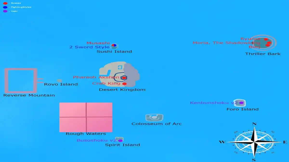 Grand Piece Online Map: All First, Second Sea & Skypiea Locations