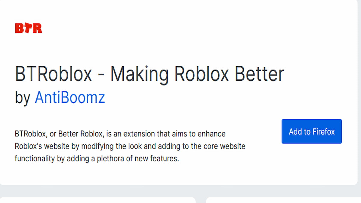 BTRoblox - Making Roblox Better v3.4.1 - Best extensions for Firefox