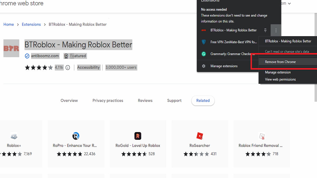 BTRoblox extension breaks the roblox site, works fine on chrome. any way to  fix? : r/OperaGX