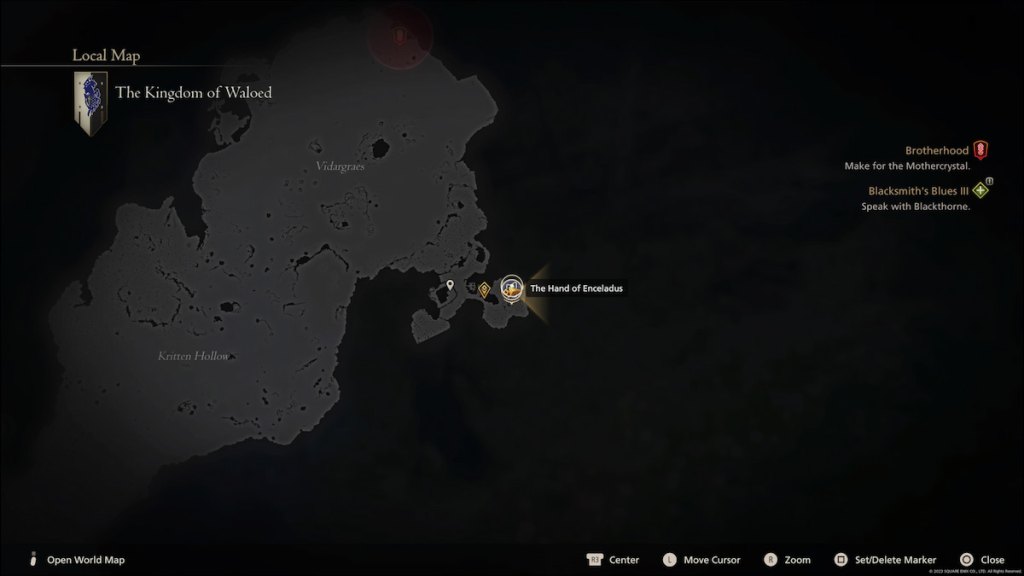 The Hand of Enceladus Chronolith location in Final Fantasy 16