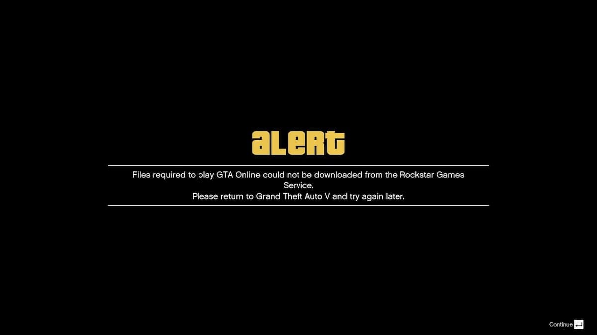 Files Required To Play Gta Online error