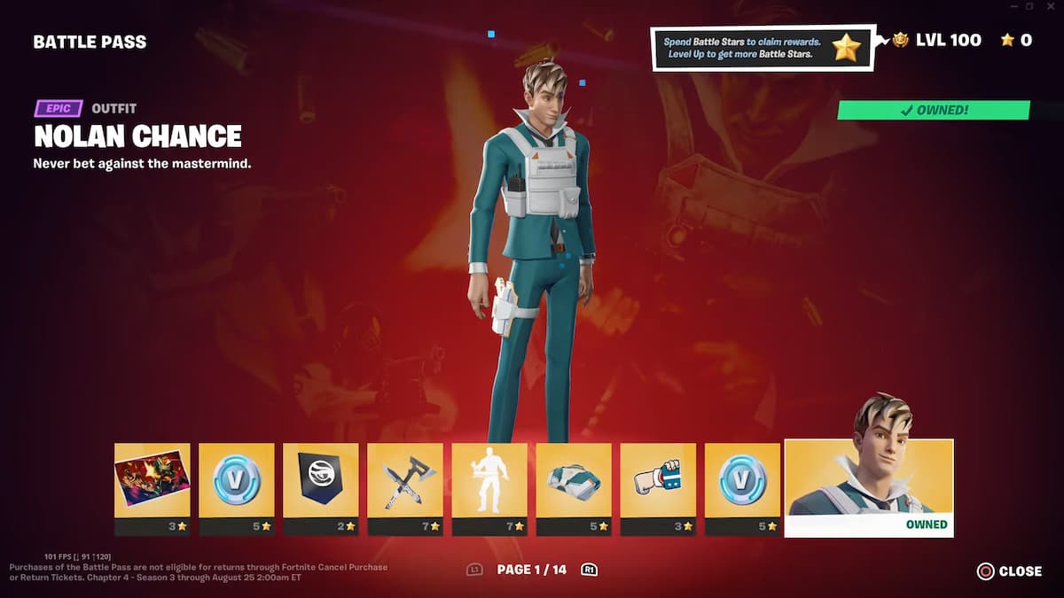 Fortnite Chapter 4 Season 4 Battle Pass Rewards Page 1