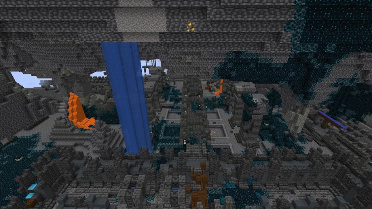 An Ancient City with lava falls.