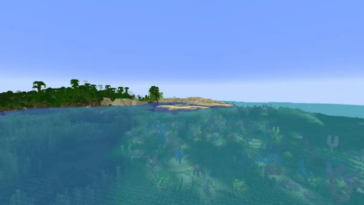 A Jungle and Desert coastline next to a Coral Reef.