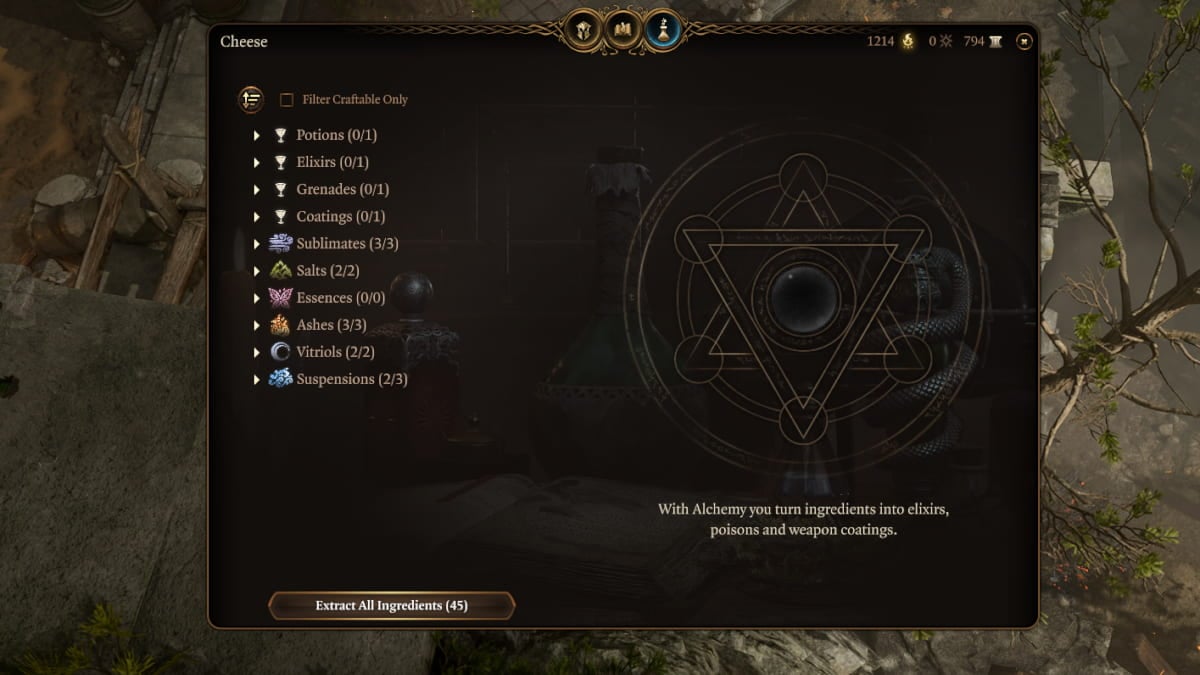 BG3 Alchemy Guide Recipes Ingredients And More Pro Game Guides   Baldurs Gate 3 Bg3 Alchemy Menu 