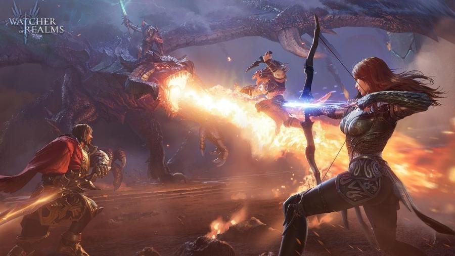 Heroes fighting in Watcher of Realms