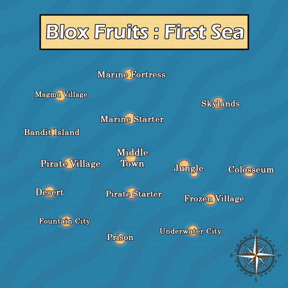 Roblox Blox Fruits map: All areas, NPCs & how to find them