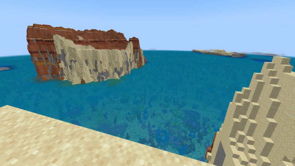 Large Desert and Badlands hills in the middle of a Coral Reef.
