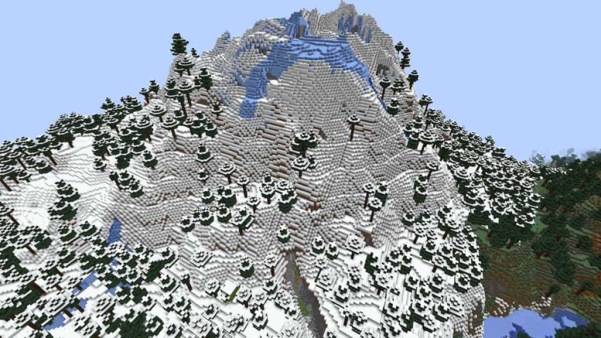 A snowy and ice-covered mountain on top of an Ancient City.