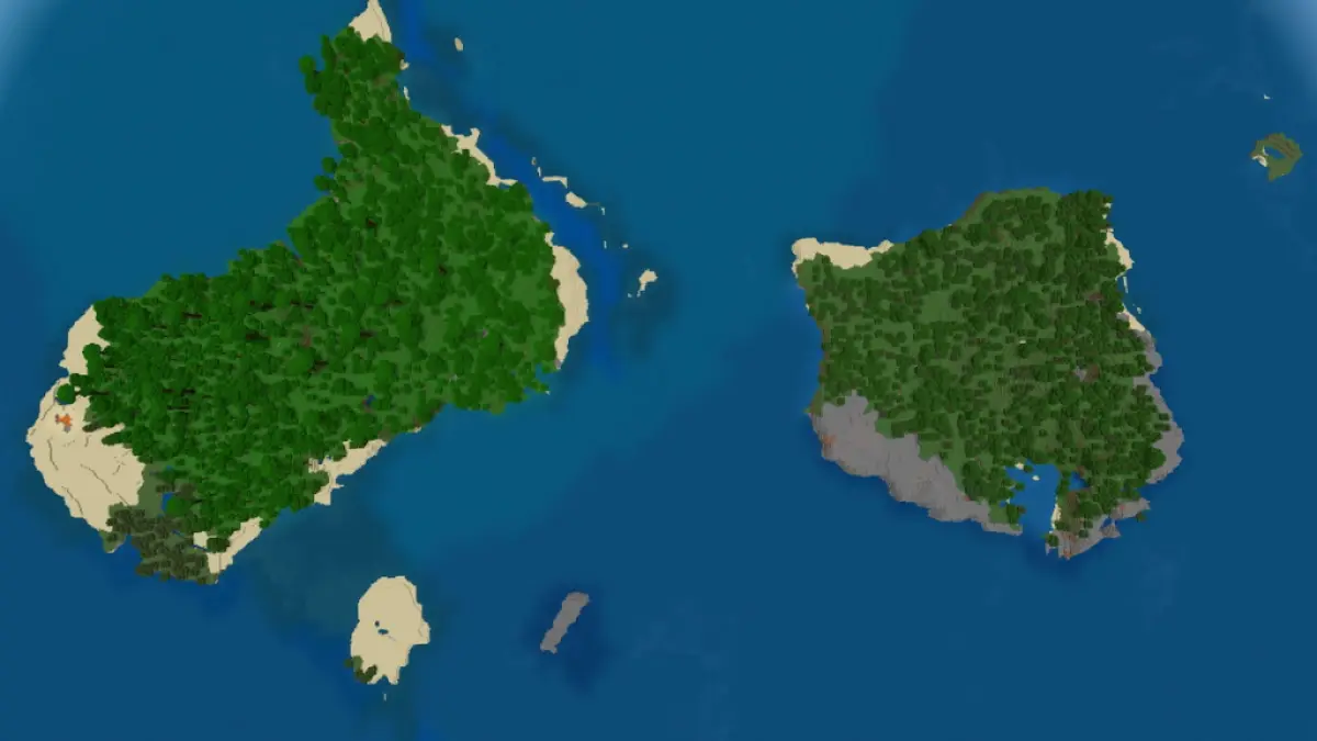 Two giant Birch Forest islands next to each other.
