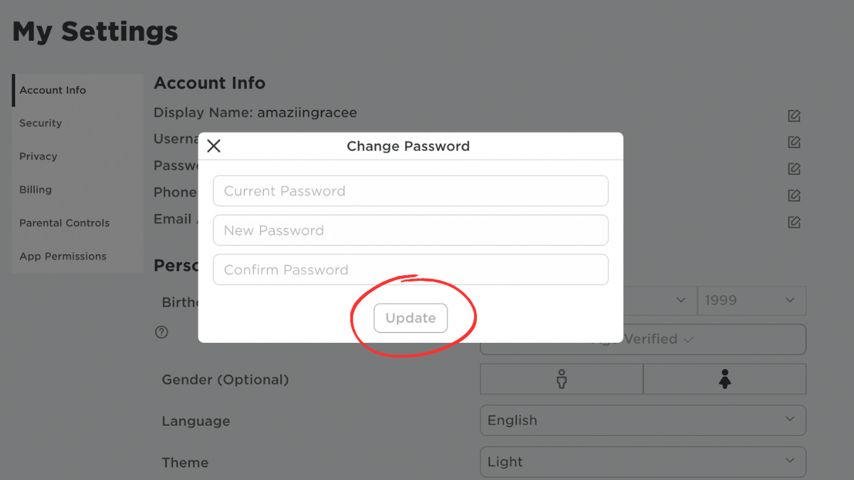 How to change your Roblox password or reset your Roblox password