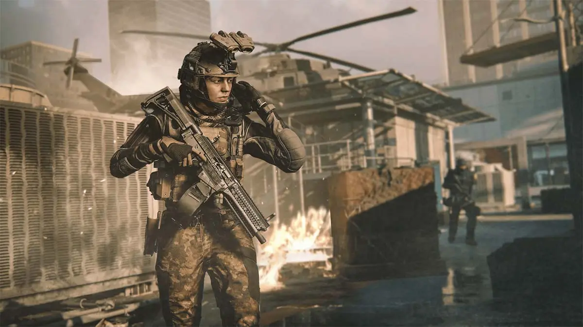 Call of Duty operator carrying a weapon