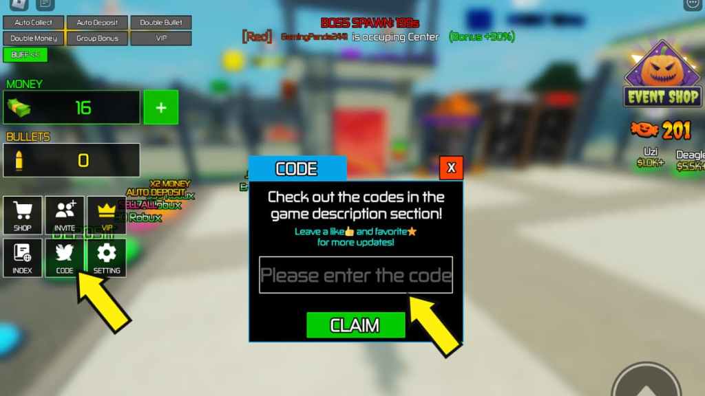 How to redeem Gun Merge Tycoon codes