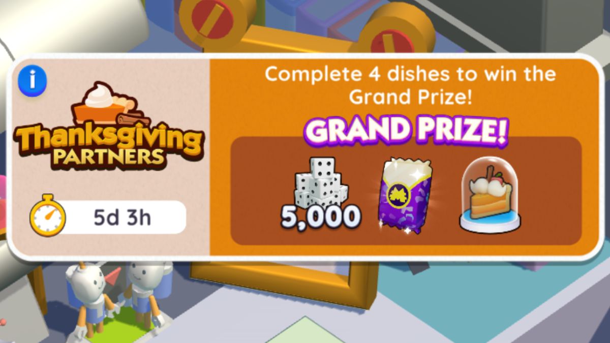 Monopoly GO Thanksgiving Partner Event Rewards 2023