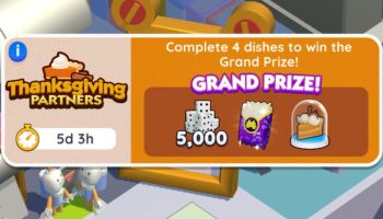 Monopoly GO Thanksgiving Partner Event Rewards 2023
