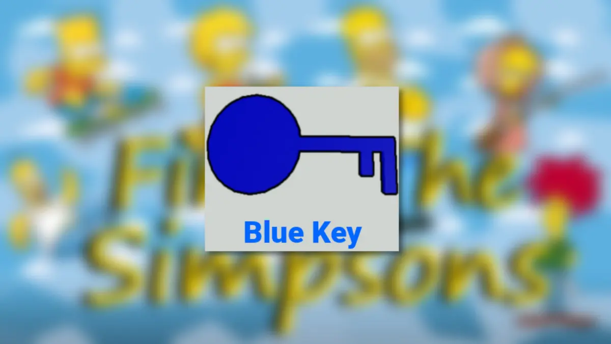 Where is the blue key in find the simpsons roblox pro game guides