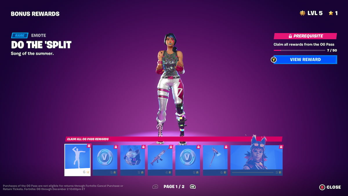 Fortnite Bonus Rewards page 2 Release date & OG super styles Pro