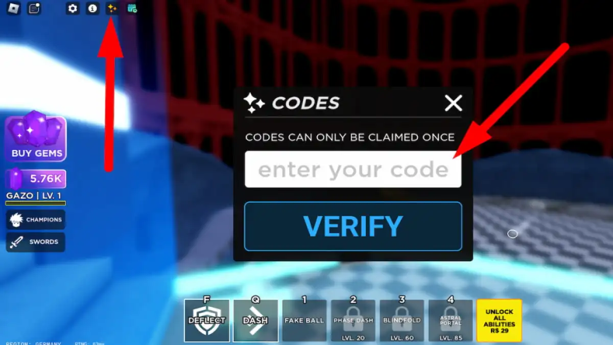How to redeem codes in Death Ball