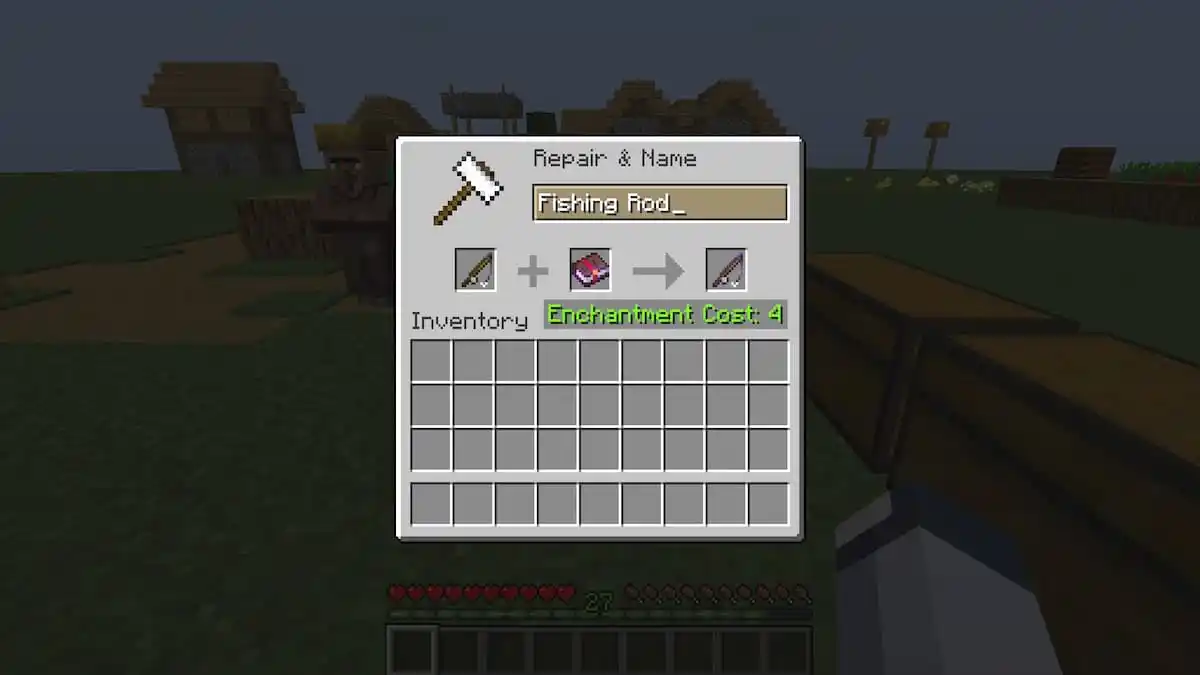 Using an Enchanted Book to enchant an item in Minecraft.