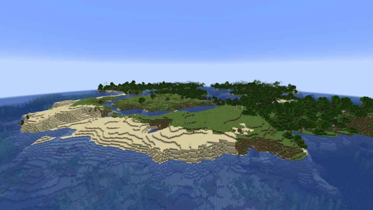 An empty Minecraft island.