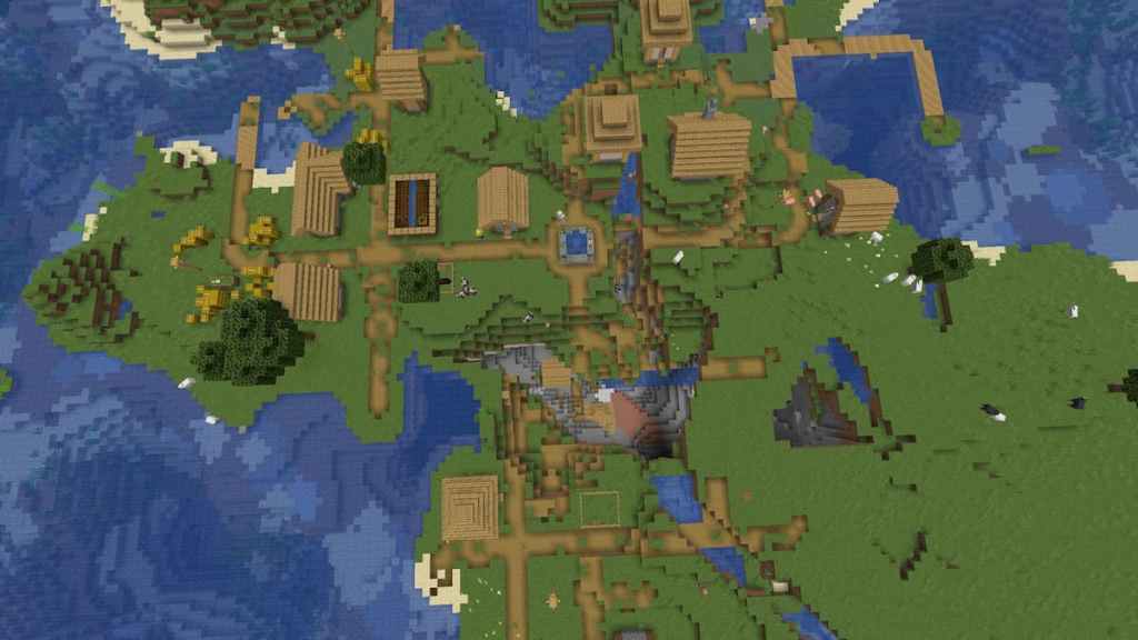 A giant Plains Village with a cavern.