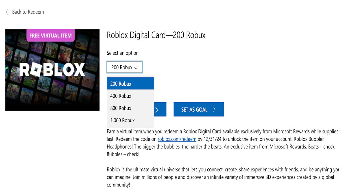 was the 200 robux removed from Microsoft Rewards? - Microsoft Community