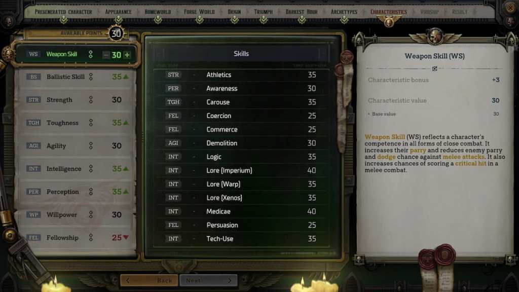 All Rogue Trader Characteristics, explained | Pro Game Guides