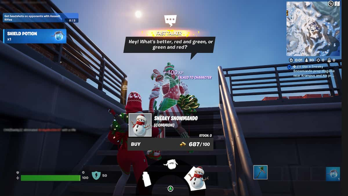 Where to get a Sneaky Snowmando Prop Disguise in Fortnite Winterfest ...