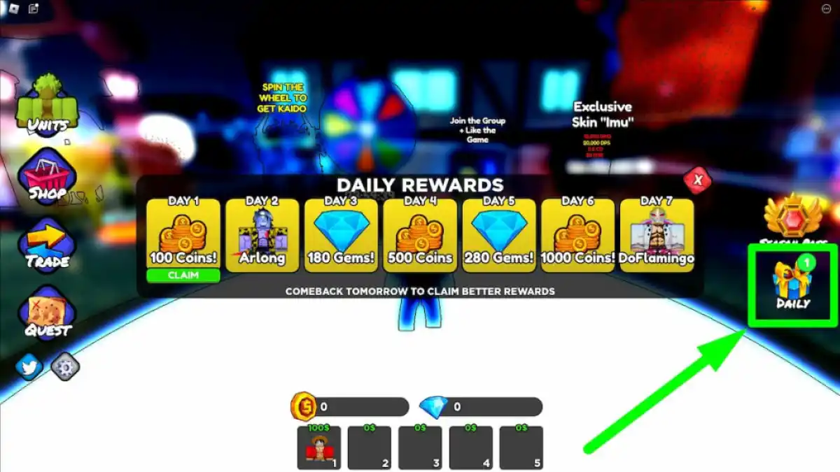 Fruit Tower Defense Daily Rewards page