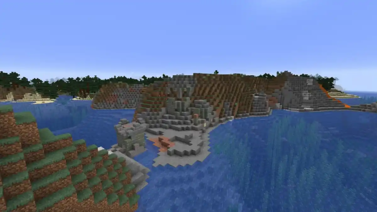 A set of Cold Ocean Ruins that has spawned on land.