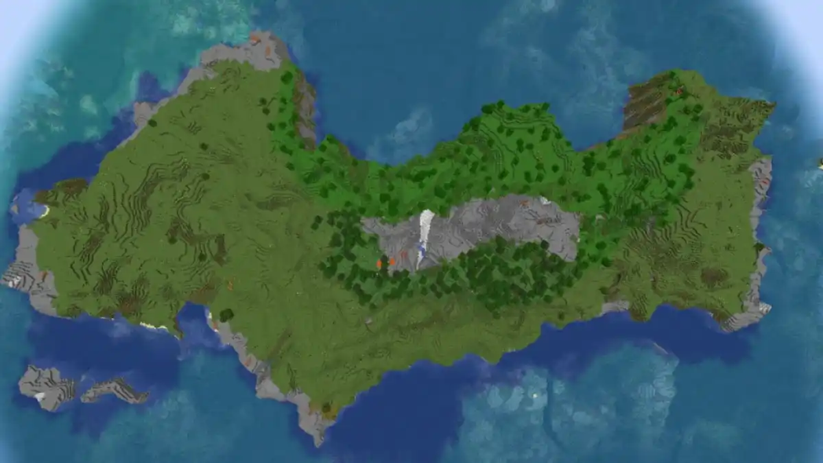 A Minecraft survival island map.