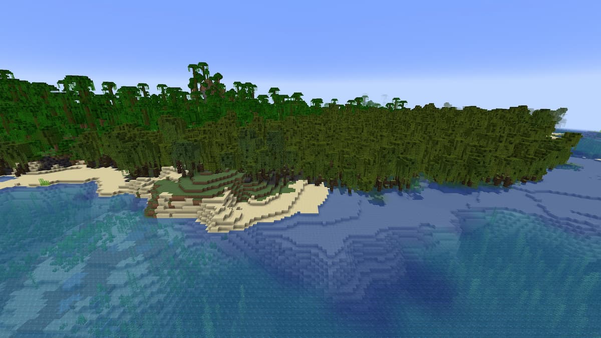 A Mangrove Swamp and a Jungle next to the ocean.