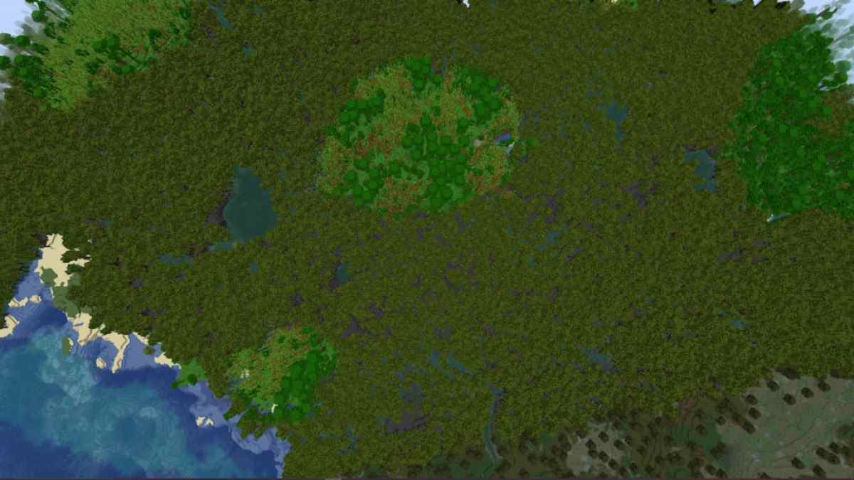 A giant Mangrove Swamp in Minecraft.