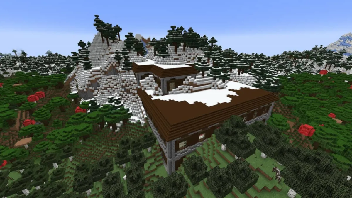 A Woodland Mansion hidden inside of a snow-covered hill.