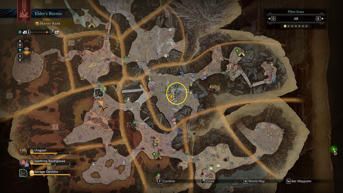 Monster Hunter World Search For Evidence Of Nergigante Walkthrough   Monster Hunter World Search Nergigante Map 2 