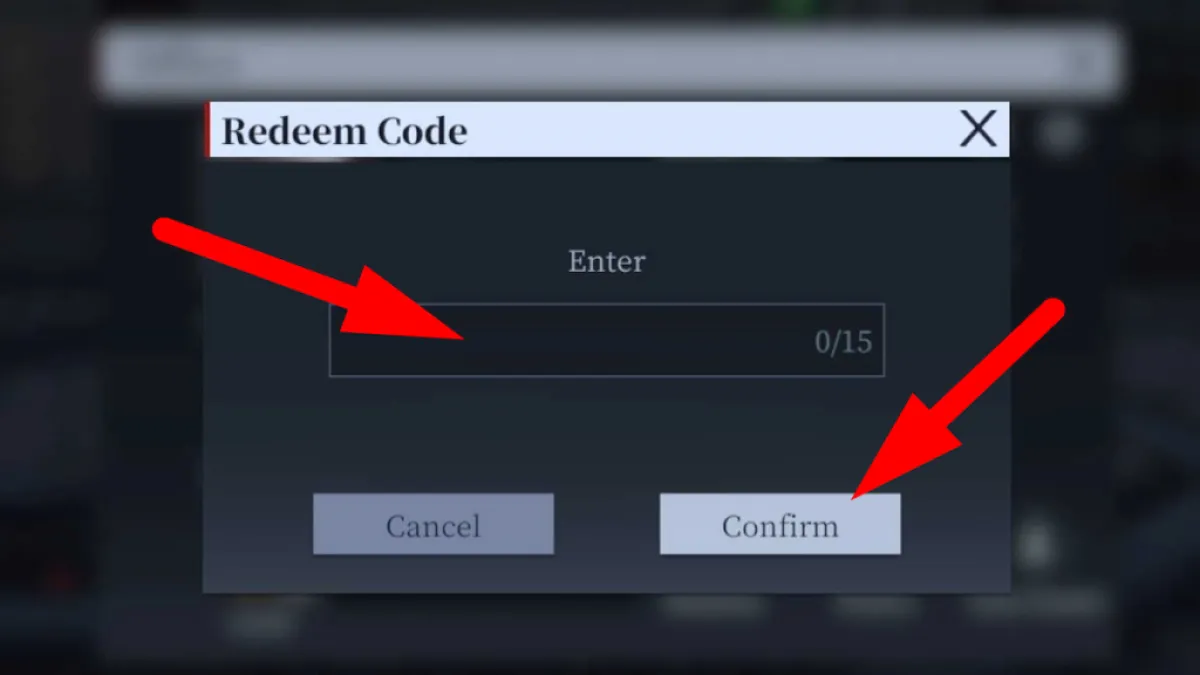 How to redeem codes in DMC Peak of Combat, step 3