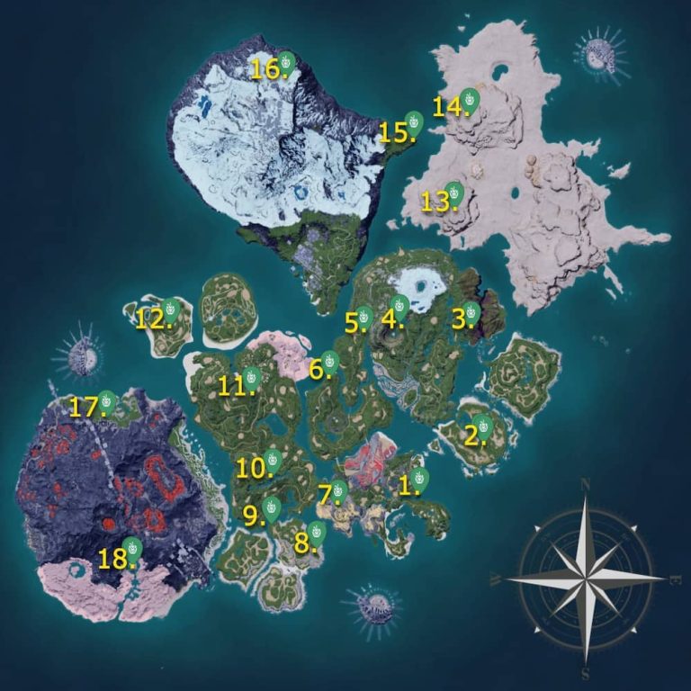 All Palworld Skill Fruit Tree Locations (Map) - Pro Game Guides