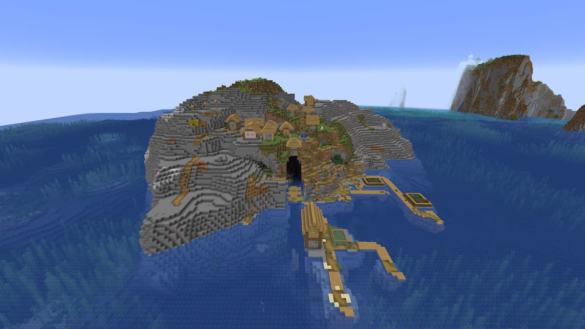 A Stony Shores island with a Plains Village of fishers on it.