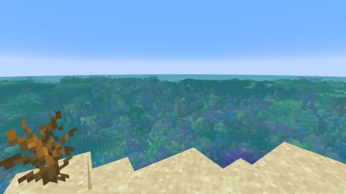 A large Coral Reef outside of a Desert and a Badlands.