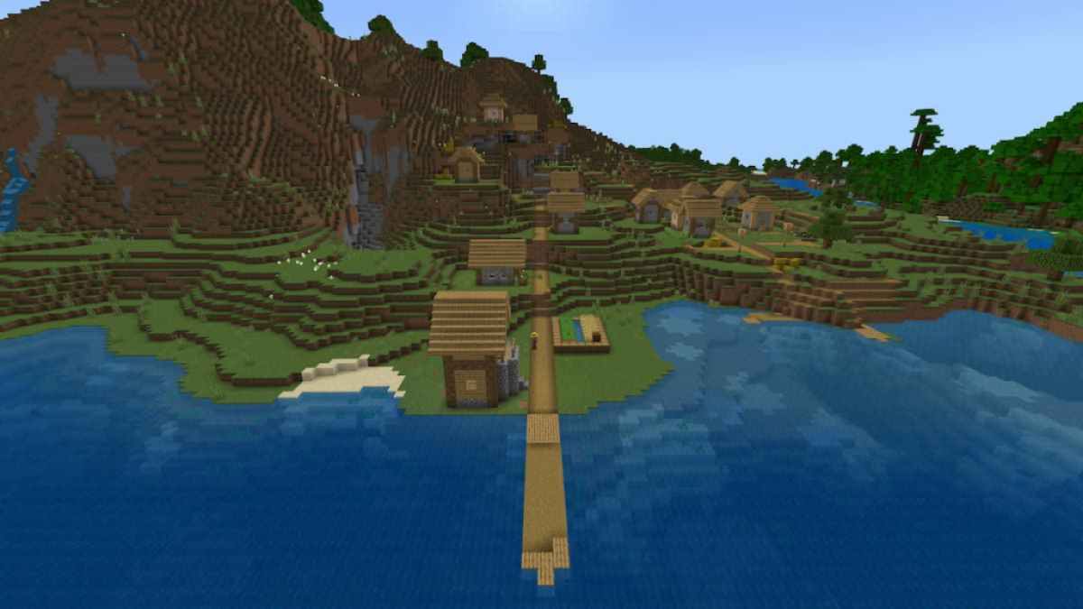 A Plains Village on the side of a mountain.