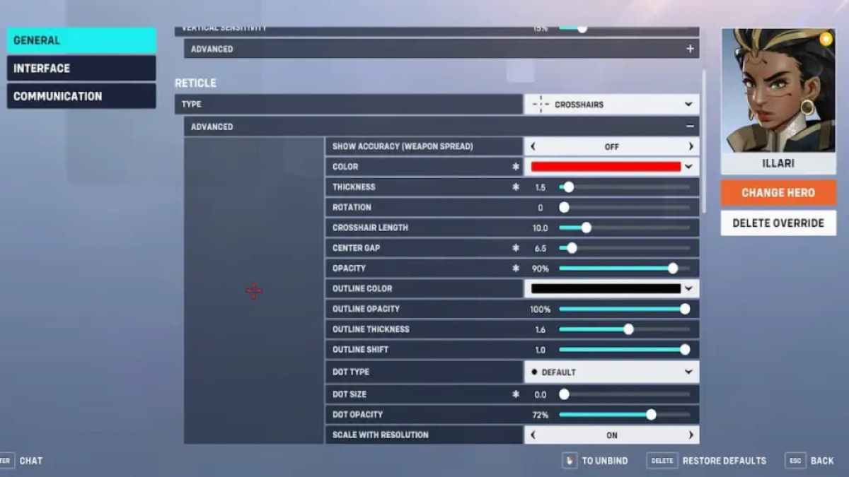 The best Illari crosshair settings in Overwatch 2.