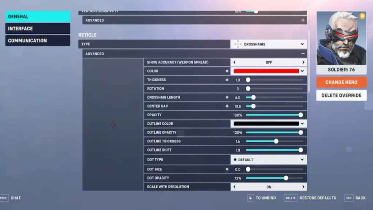 The best Soldier crosshair settings in Overwatch 2.