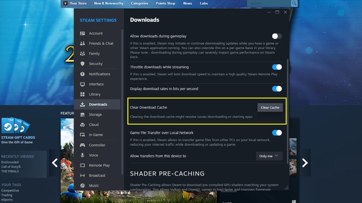 Steam-Clear-Download-Cache