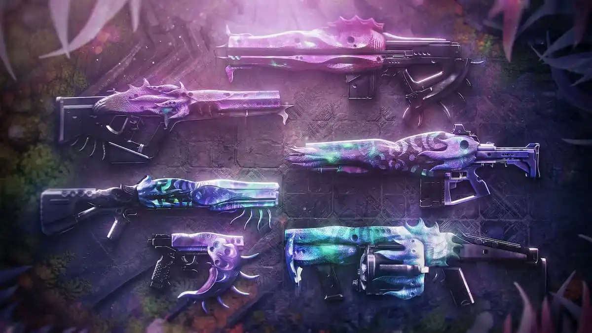 Destiny 2 all Root of Nightmare weapons displayed.