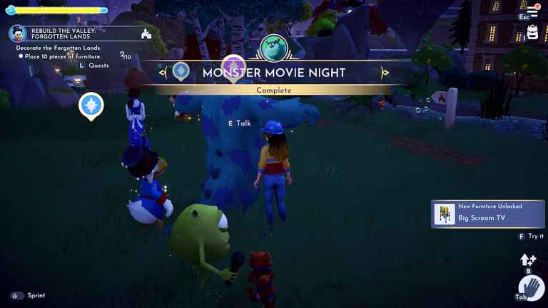 How to complete Sulley's Monster Movie Night quest in Disney Dreamlight ...