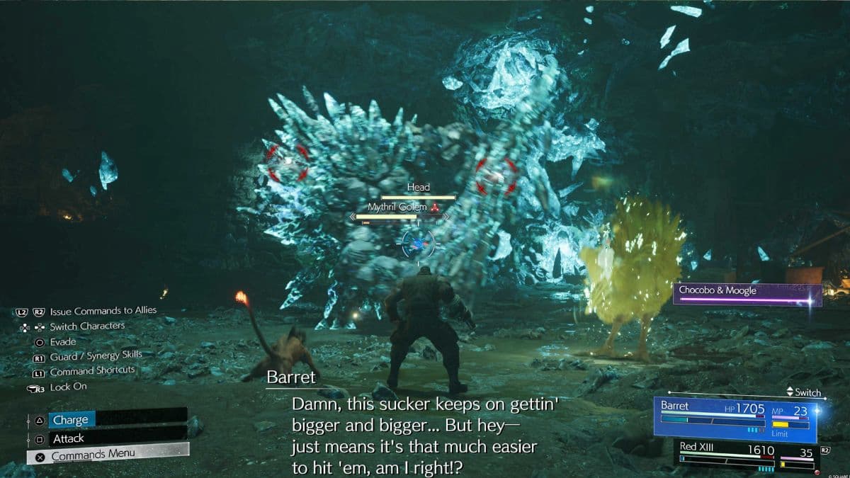 How To Leave Mythril Mine As Barret And Red XIII In FF7 Rebirth Pro   Final Fantasy 7 Rebirth Mythril Golem 