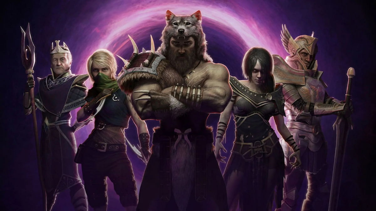 A promotional picture showcasing several of the playable characters in the Last Epoch