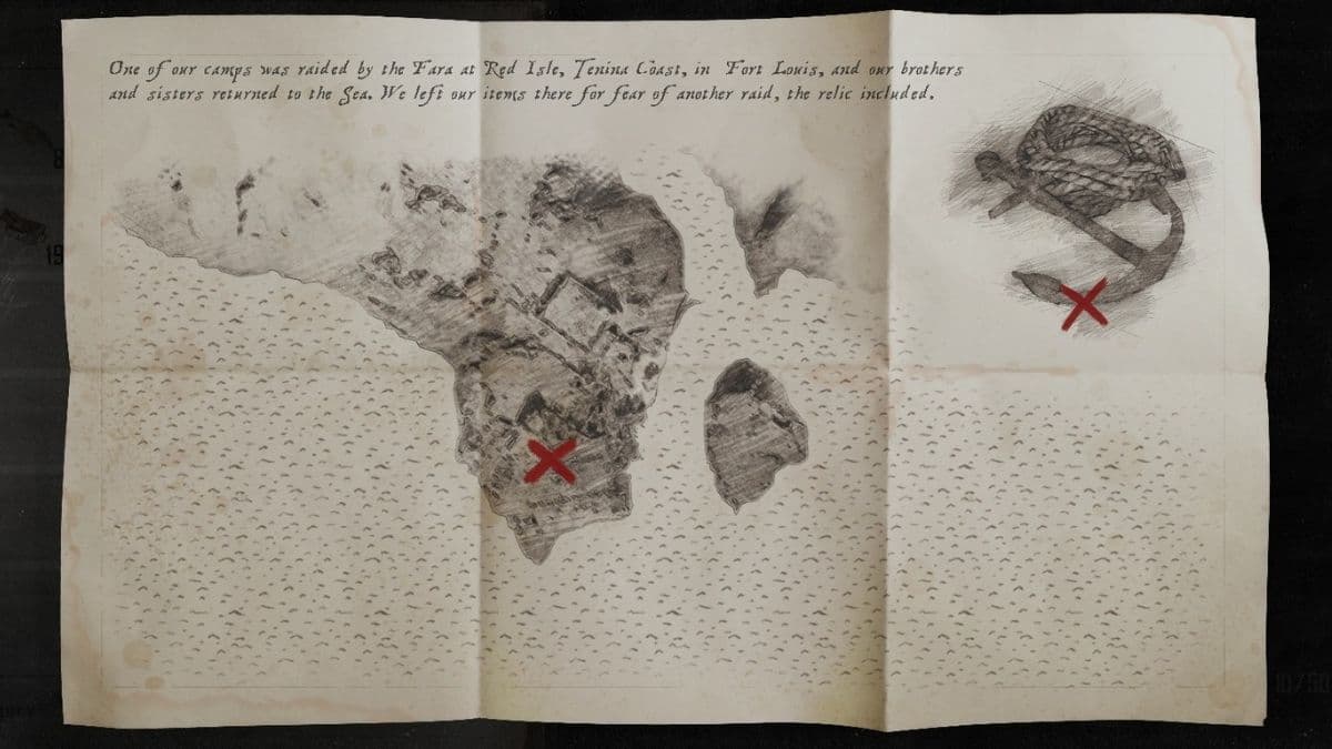 Карта сокровищ «Череп и кости» — местонахождение реликвии морского народа