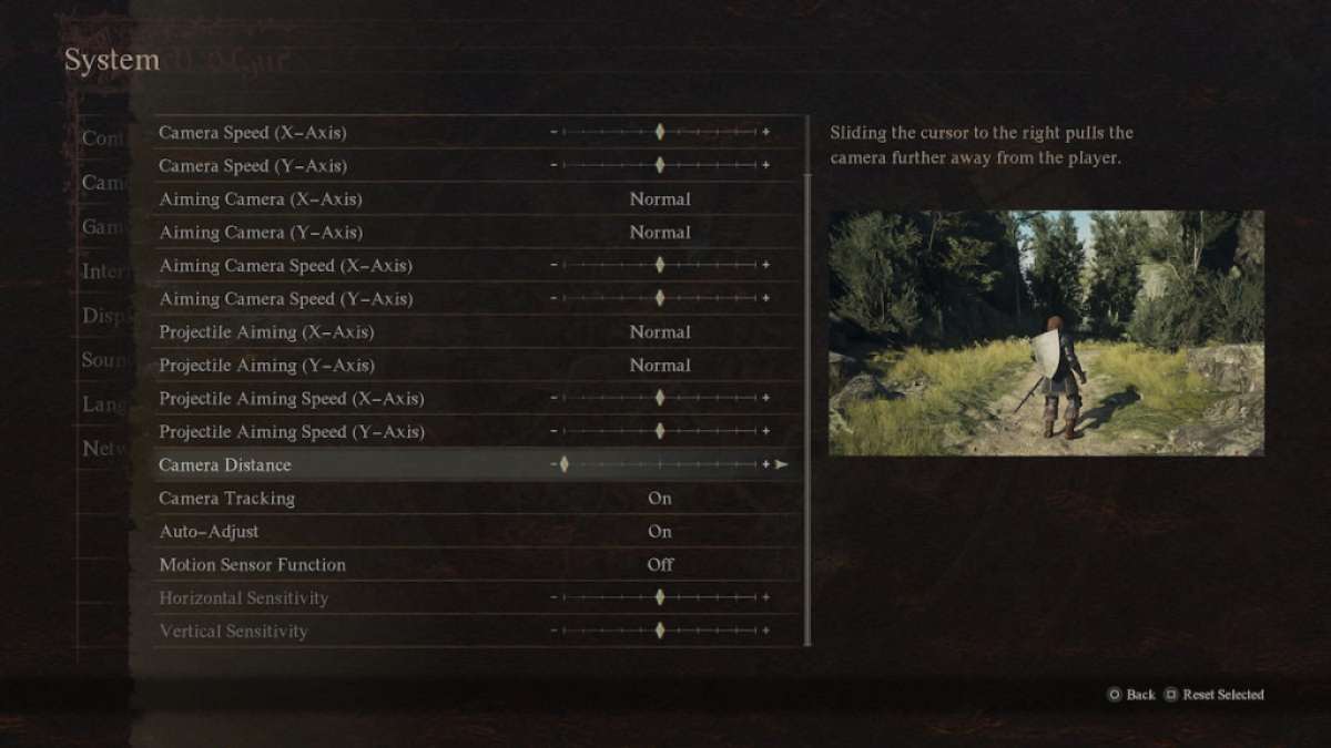 Fov settings in the pause menu, displayed