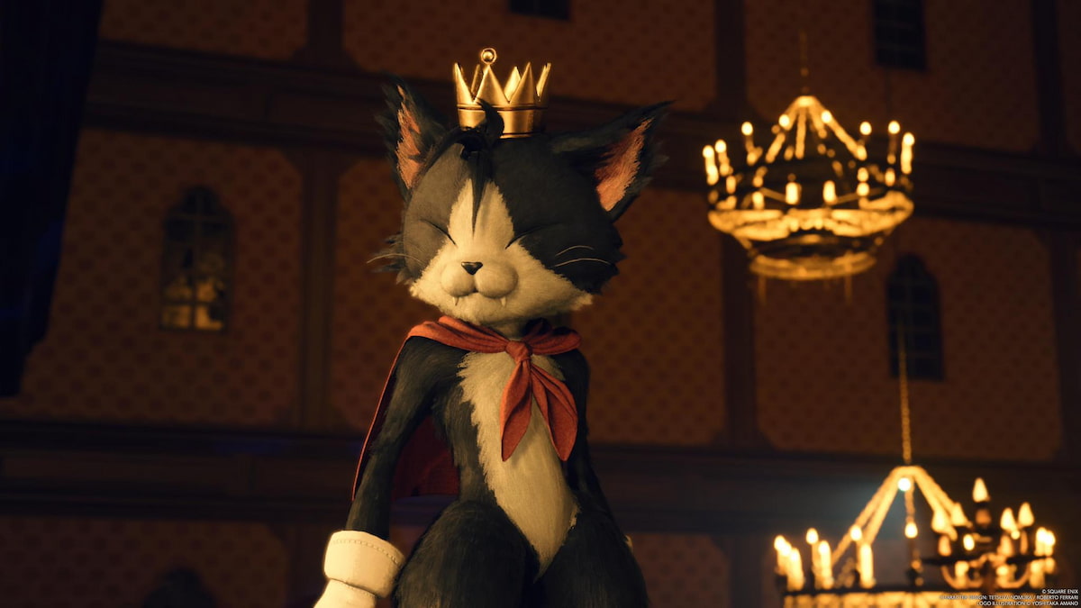 Cait Sith in the Haunted Hotel in Gold Saucer
